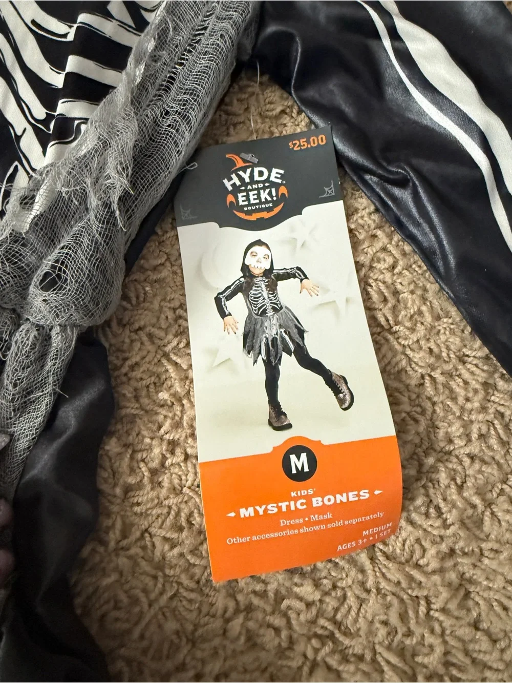 Girls Skeleton Halloween Costume M NWT